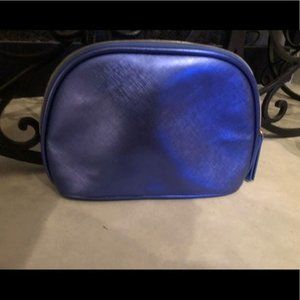 La Mer BLUE shiny metallic cosmetic bag